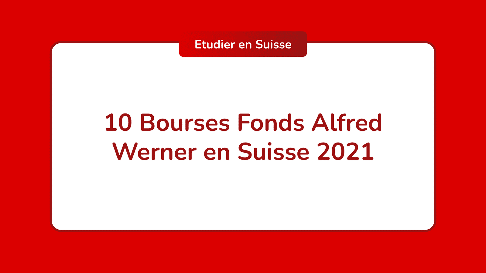 Bourses Fonds Alfred Werner