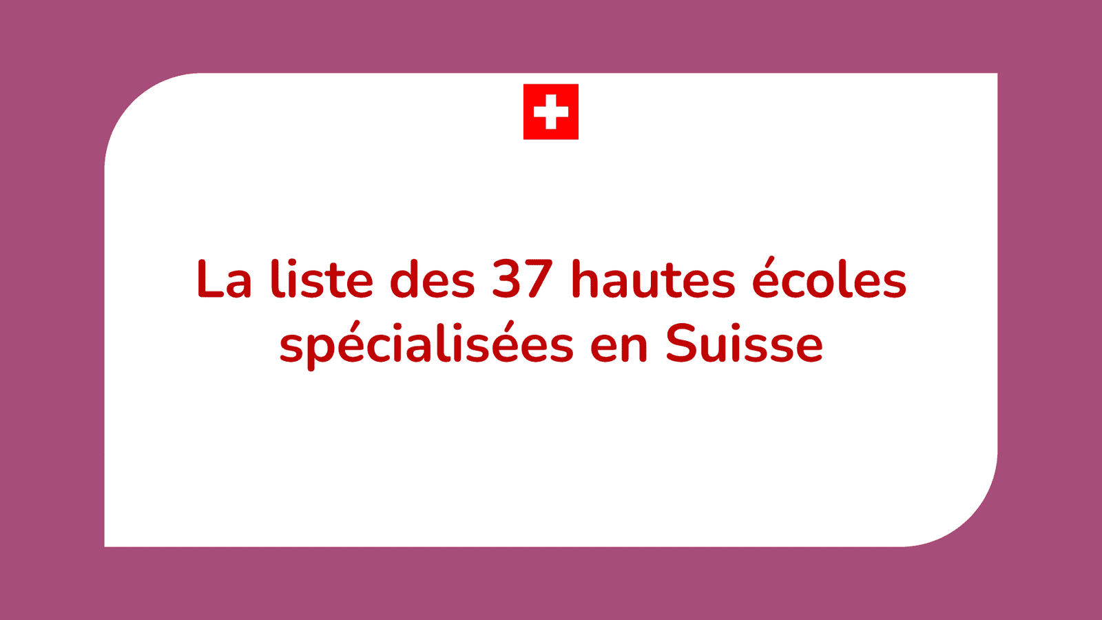 hautes écoles spécialisées en Suisse