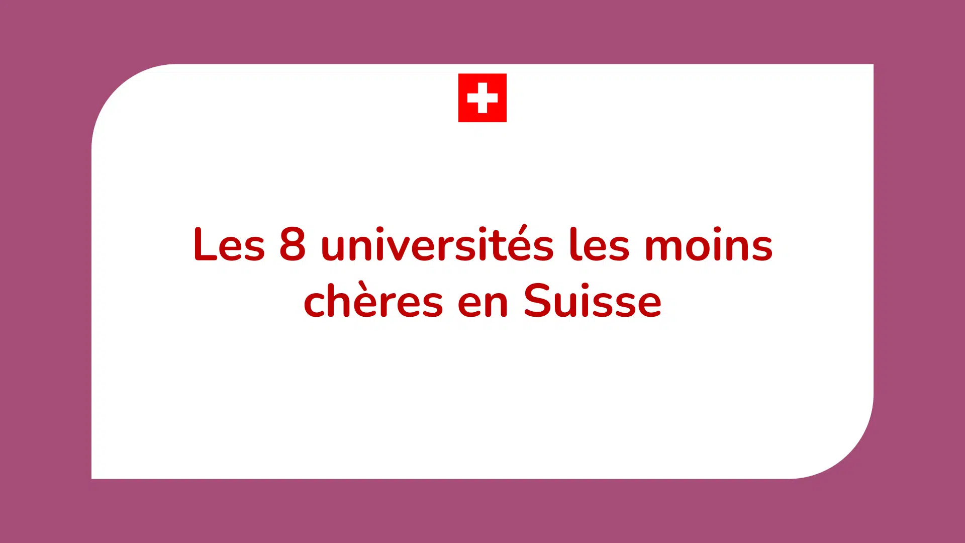 universités les moins chères en Suisse