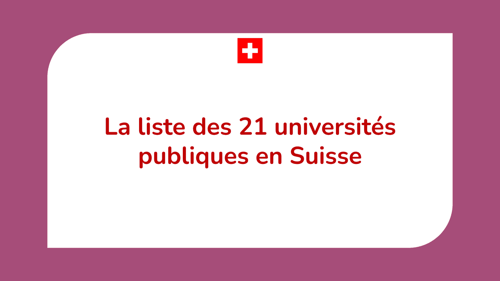 universités publiques en Suisse
